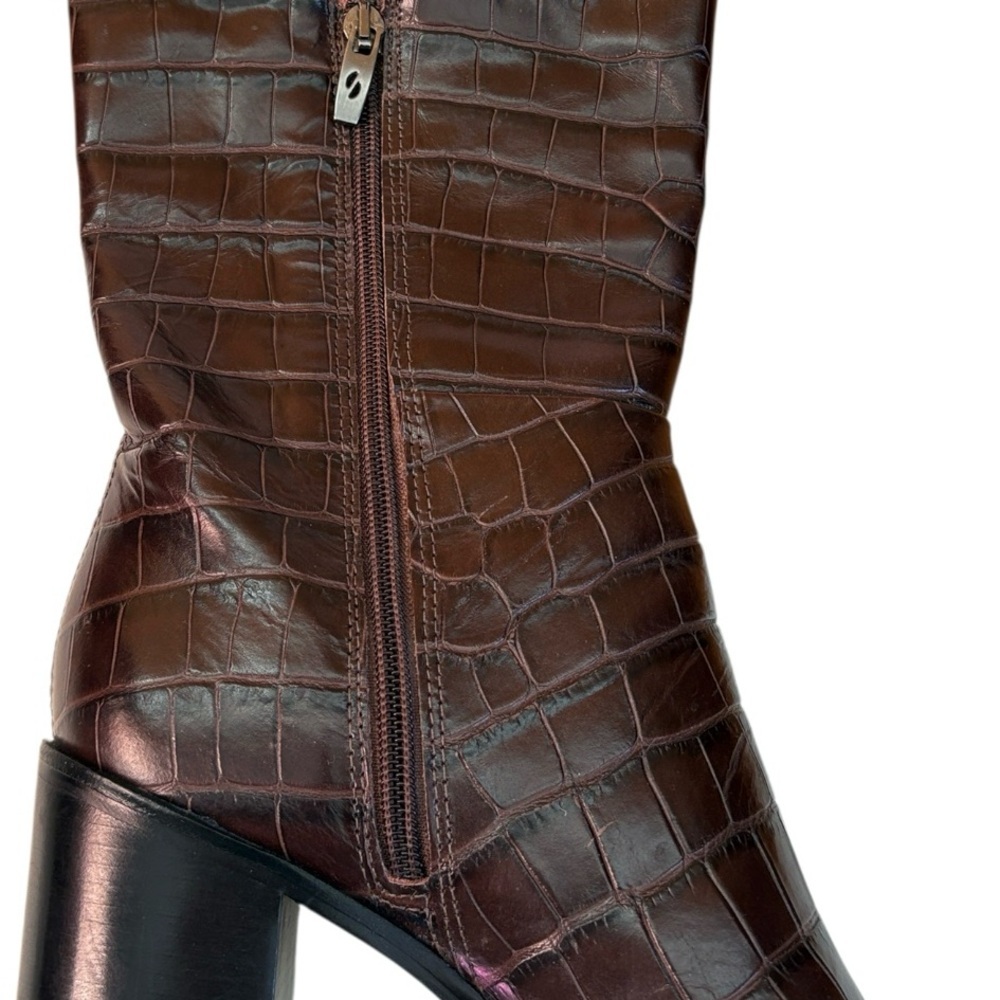 EUC Franco Sarto Leather Ticada Knee High Boots Brown Size 10 - Picture 6 of 11